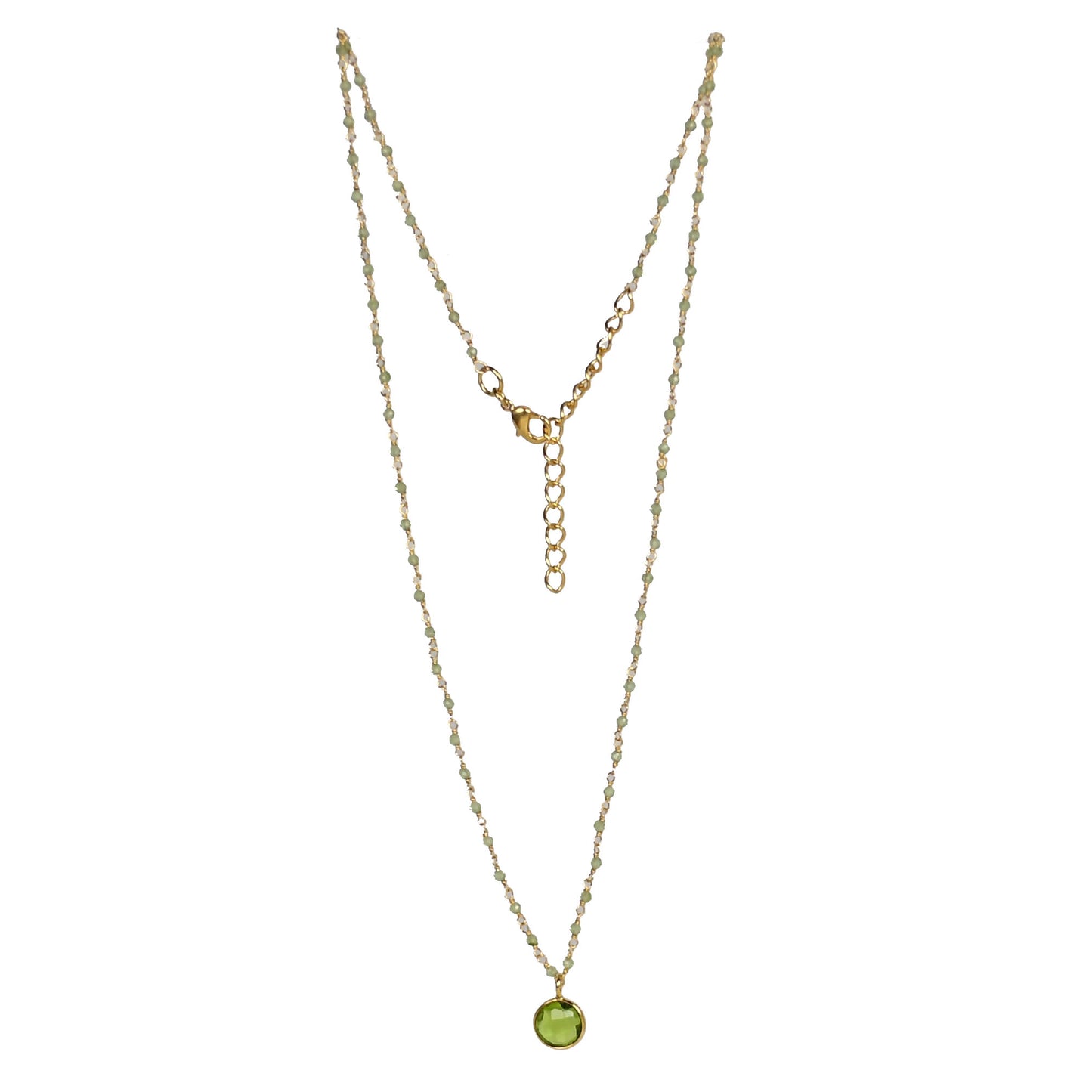 Euro Gold Assorted Gemstones 45 cm plus 5 cm extender chain Necklace A1.