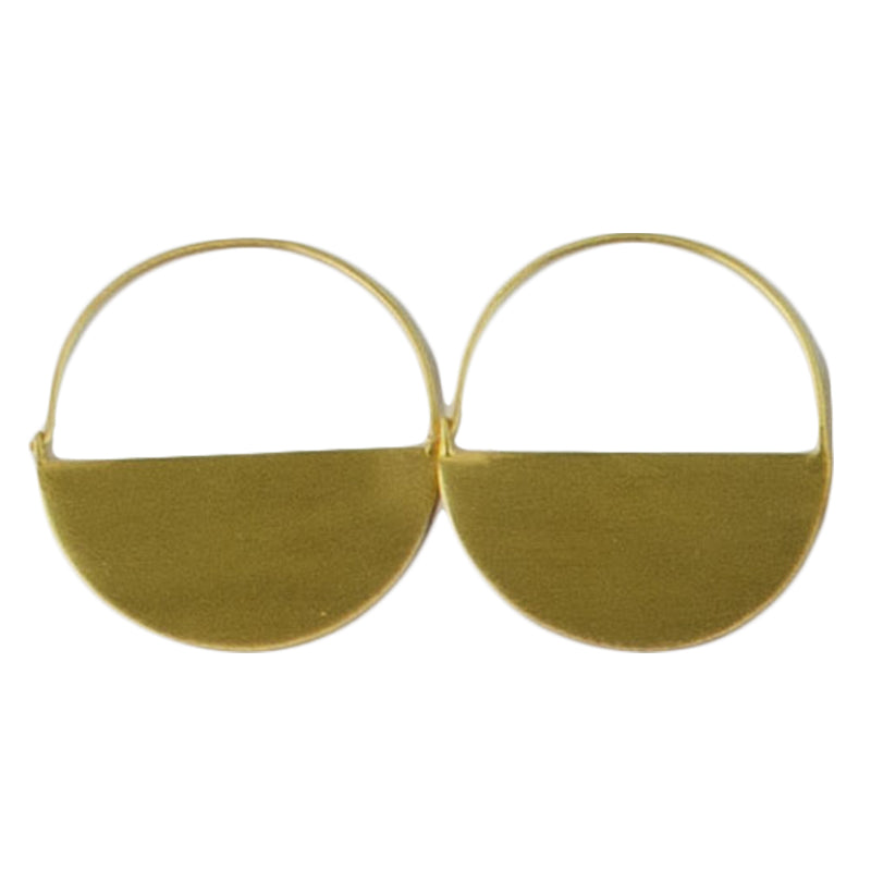 Euro Gold Half Round Hoop Earrings B5