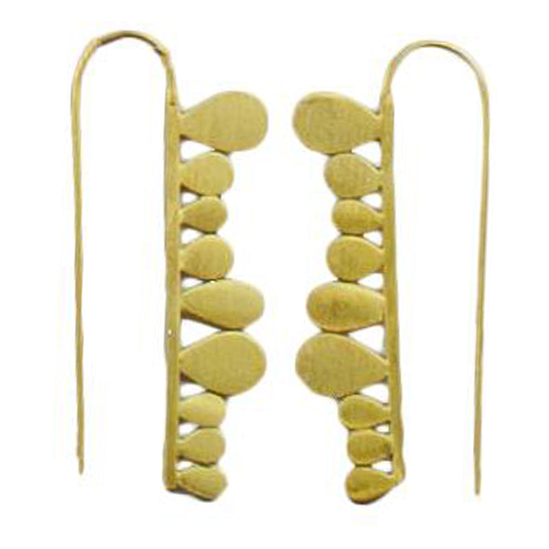 Euro Gold Long Bubble Drop Earrings B21