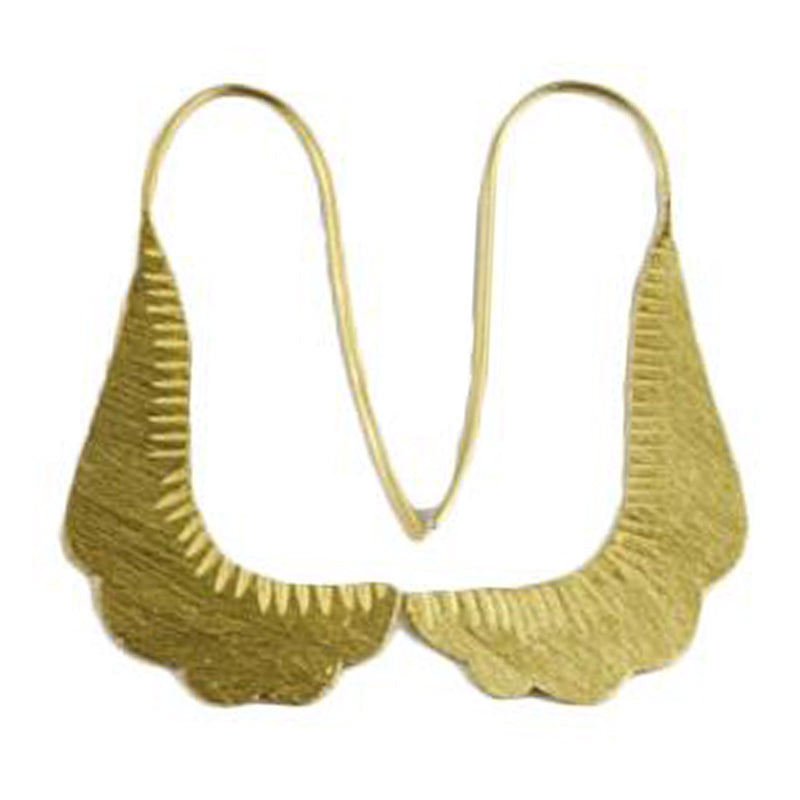 Euro Gold Long Loop Fridge Earrings B12