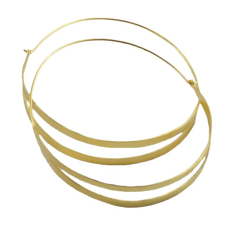 Euro Gold Split Hoop Earrings Bs6