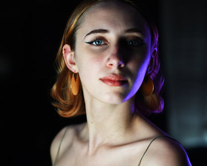 Euro Gold Round Side Stud Earrings B34