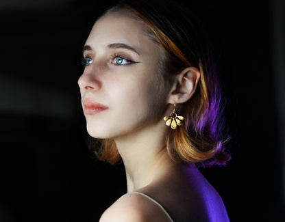 Euro Gold Daisy Drop Earrings B30