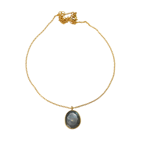 Euro Gold Gemstone Necklace 50 cm  A237