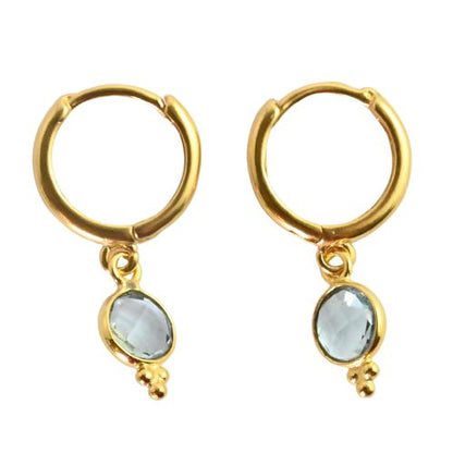 Euro Gold Gemstone Huggies A9b