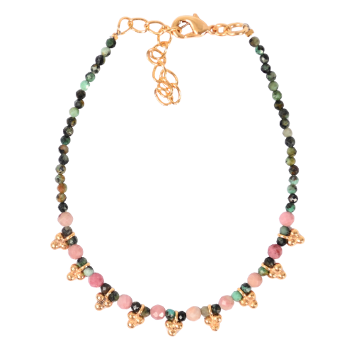 Euro Gold beaded  bracelet with gems- A352