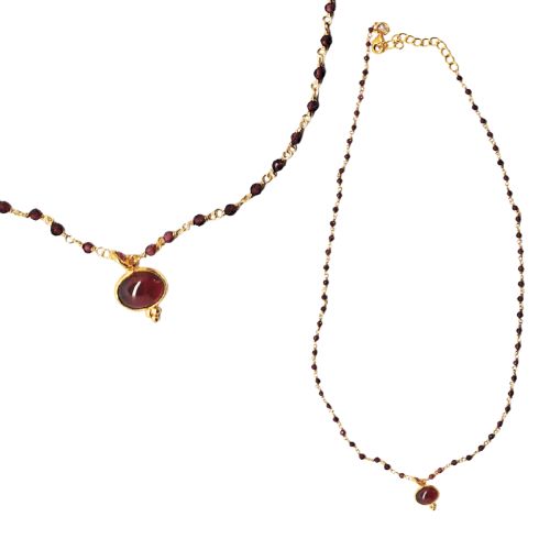 New ! Euro Gold 45 cm Gemstone Chain Necklace A1
