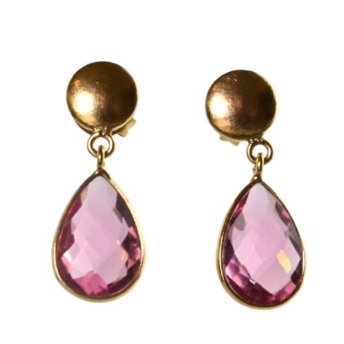 Euro Gold Gemstone Stud Drops A289a