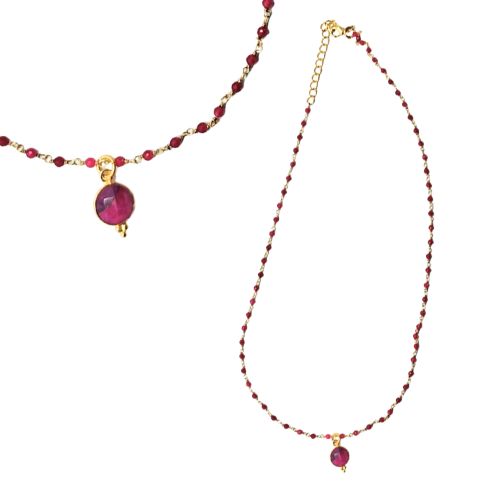 New ! Euro Gold 45 cm Gemstone Chain Necklace A1