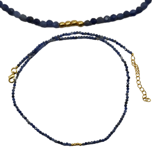 Euro gold feature on a Gemstone necklace A1G