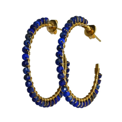 Euro Gold Gemstone Stud Earrings-A38