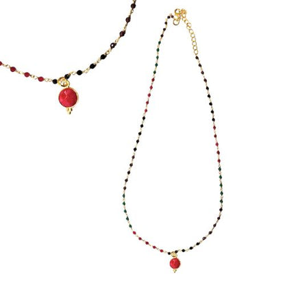 New ! Euro Gold 45 cm Gemstone Chain Necklace A1