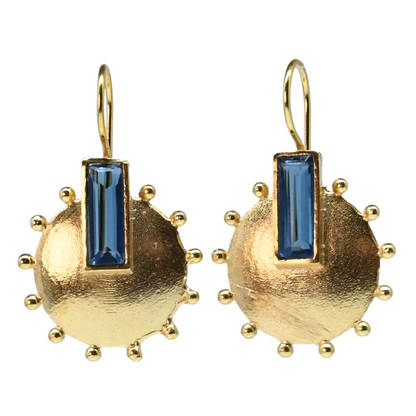Euro Gold Gemstone Earrings- A228