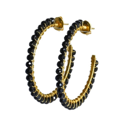 Euro Gold Gemstone Stud Earrings-A38