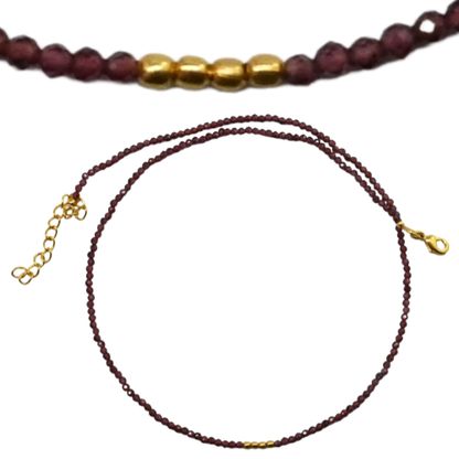 Euro gold feature on a Gemstone necklace A1G