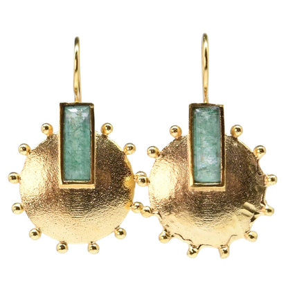 Euro Gold Gemstone Earrings- A228