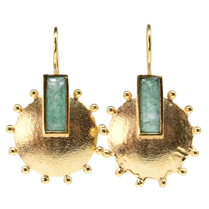 Euro Gold Gemstone Earrings- A228