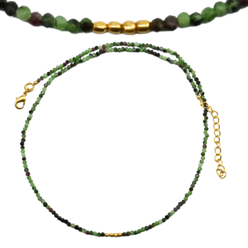 Euro gold feature on a Gemstone necklace A1G