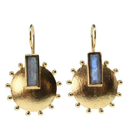 Euro Gold Gemstone Earrings- A228