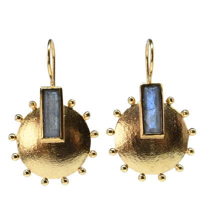 Euro Gold Gemstone Earrings- A228