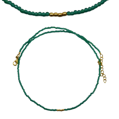 Euro gold feature on a Gemstone necklace A1G