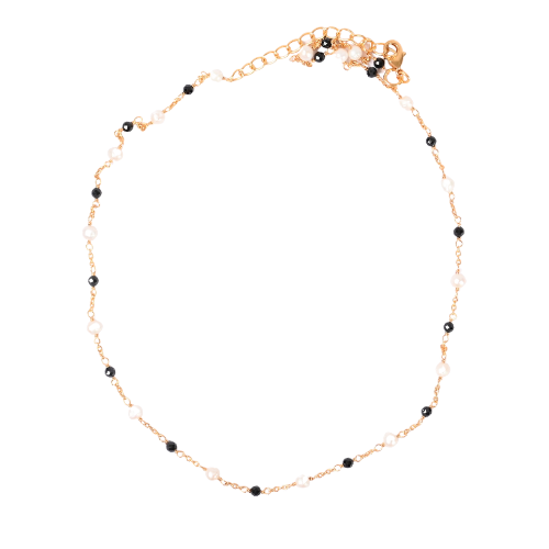Euro Gold beaded  Necklace with gems- A368