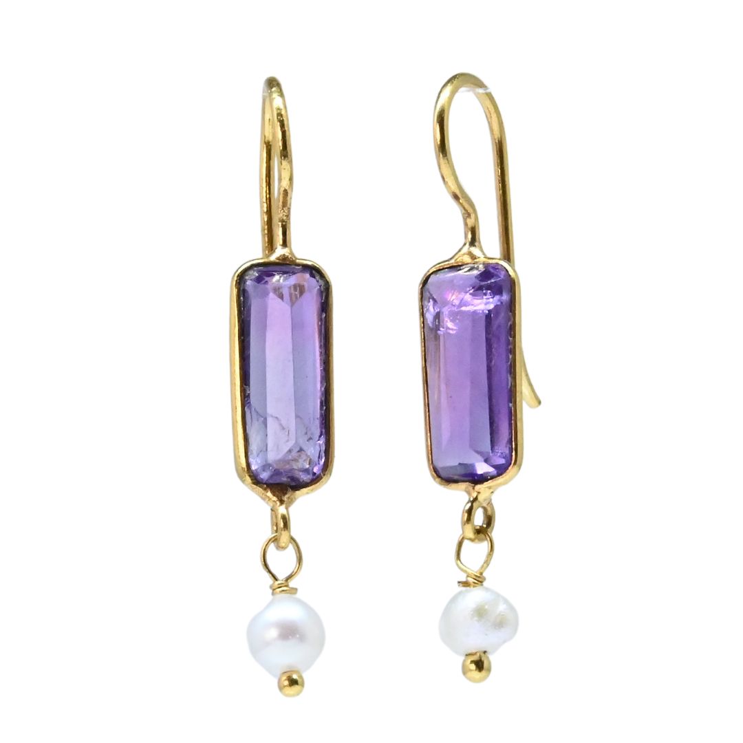 Euro Gold Gemstone Earrings- A222