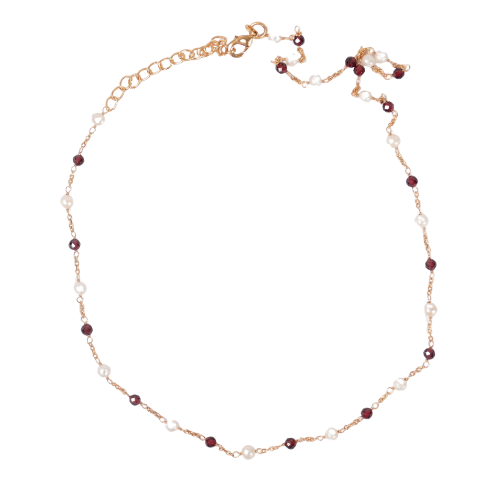 Euro Gold beaded  Necklace with gems- A368