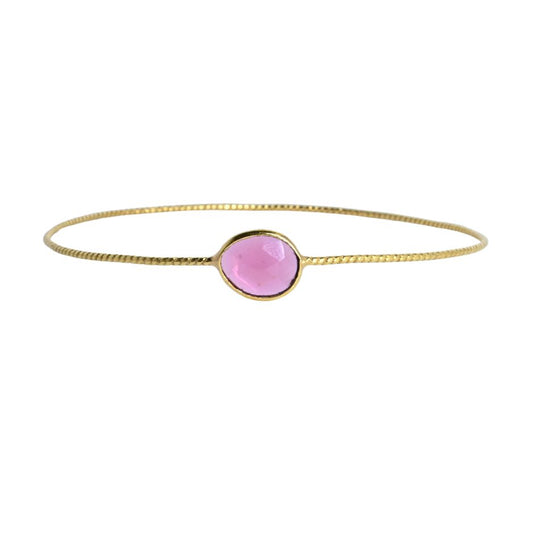 Euro Gold cuff bangle with gems- A278