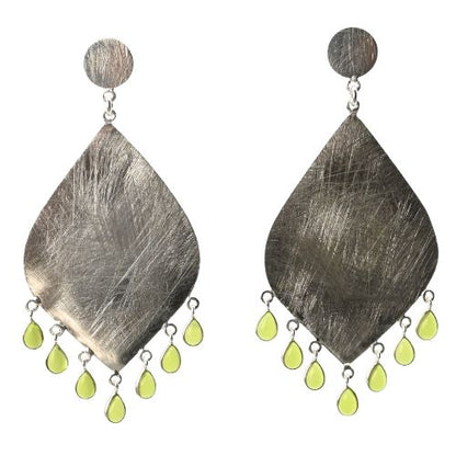 Euro Silver Gemstone Marquis Earrings- CA323