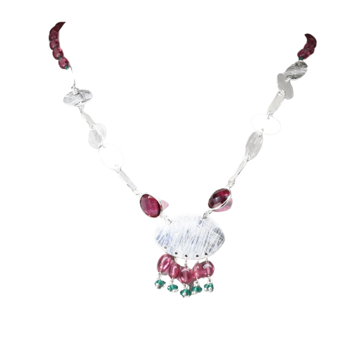 Euro Silver Gemstone Necklace AC326