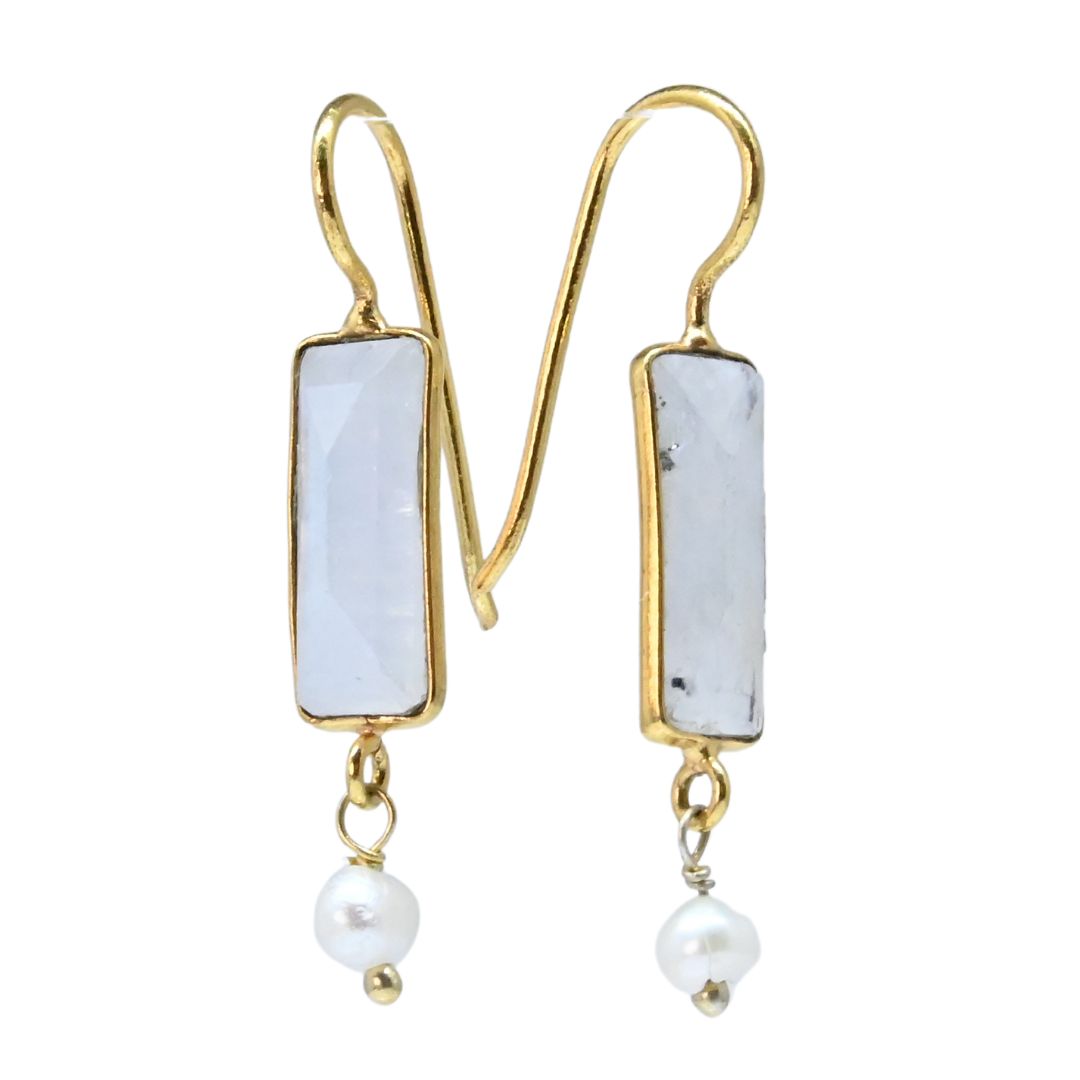 Euro Gold Gemstone Earrings- A222