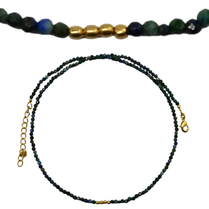 Euro gold feature on a Gemstone necklace A1G