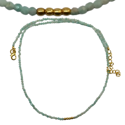 Euro gold feature on a Gemstone necklace A1G