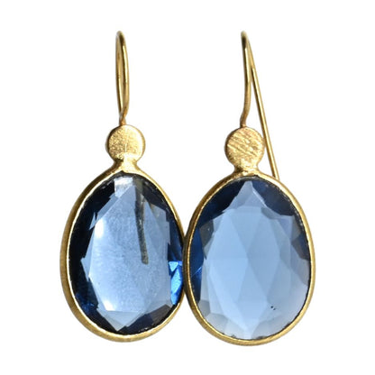 Euro Gold Gemstone Drop Earrings- A280