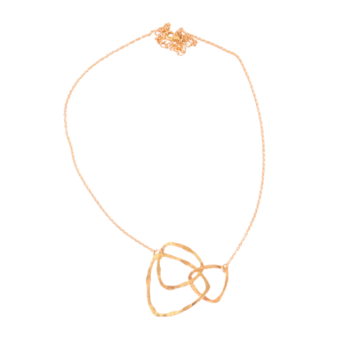 Euro Gold tri contemporary Necklace A362