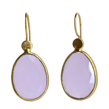 Euro Gold Gemstone Drop Earrings- A280