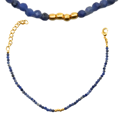 Euro gold feature on a Gemstone necklace A1G