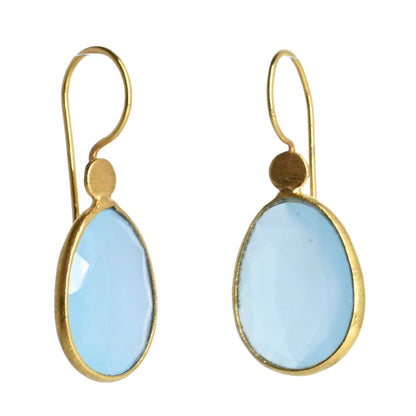 Euro Gold Gemstone Drop Earrings- A280