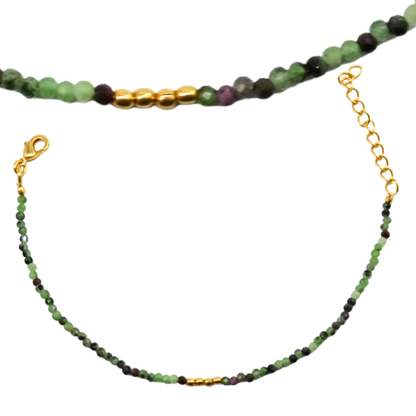 Euro gold feature on a Gemstone necklace A1G