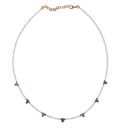 Euro Gold Gemstone Choker Necklace 40+5 cm  A370