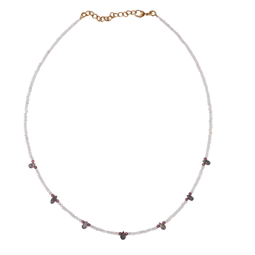 Euro Gold Gemstone Choker Necklace 40+5 cm  A370