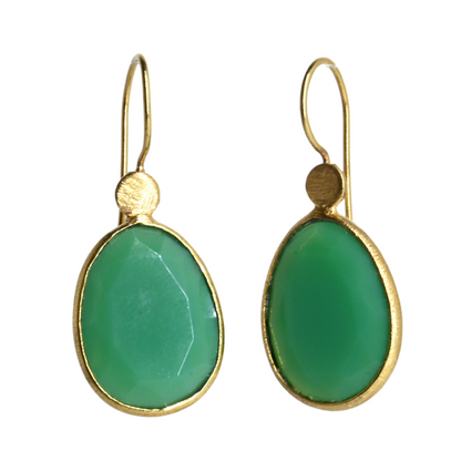 Euro Gold Gemstone Drop Earrings- A280