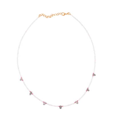 Euro Gold Gemstone Choker Necklace 40+5 cm  A370