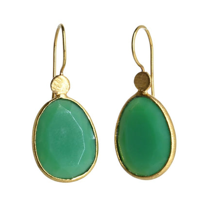 Euro Gold Gemstone Drop Earrings- A280