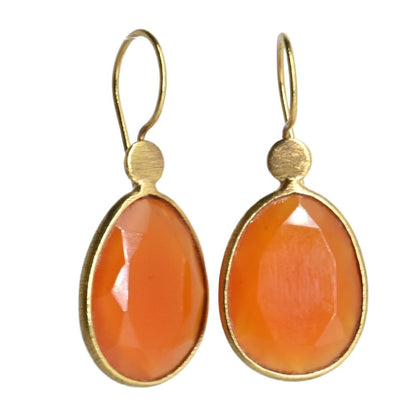 Euro Gold Gemstone Drop Earrings- A280