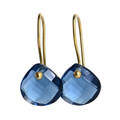 Euro Gold Gemstone Drop Earrings- A279
