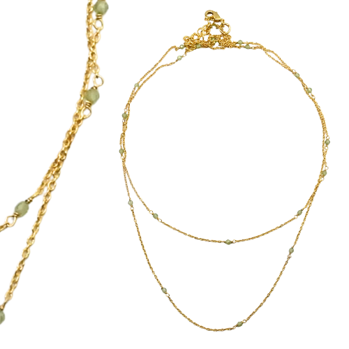 Euro gold magnificent linked necklace  A15A2