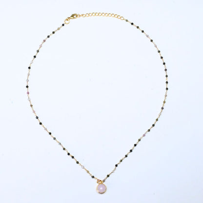 Euro Gold  Assorted Gemstones 45 cm plus 5 cm extender chain Necklace A1.