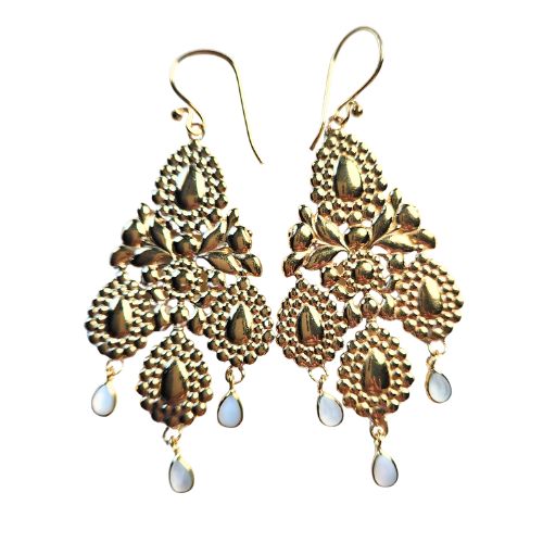 Rococo magnificent flowers and mother of pearl drops.  RB20